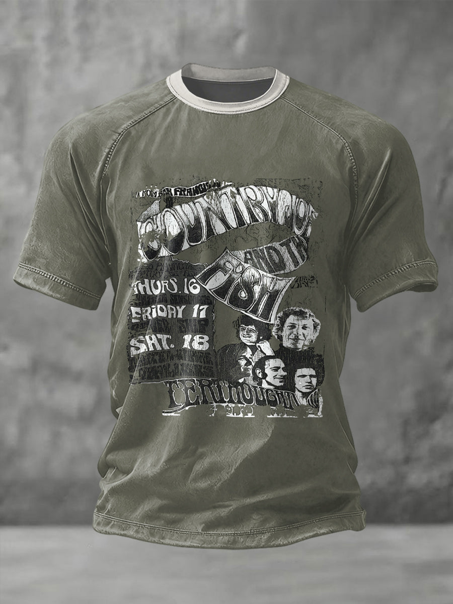 Camiseta Country Joe Hippie Music manga corta para hombre