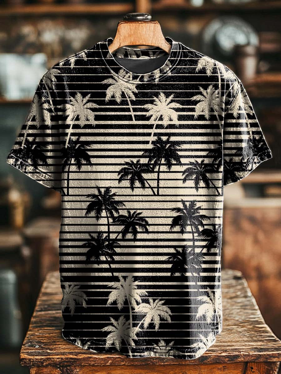 Camiseta de manga corta casual con estampado de Coconut Grove a rayas