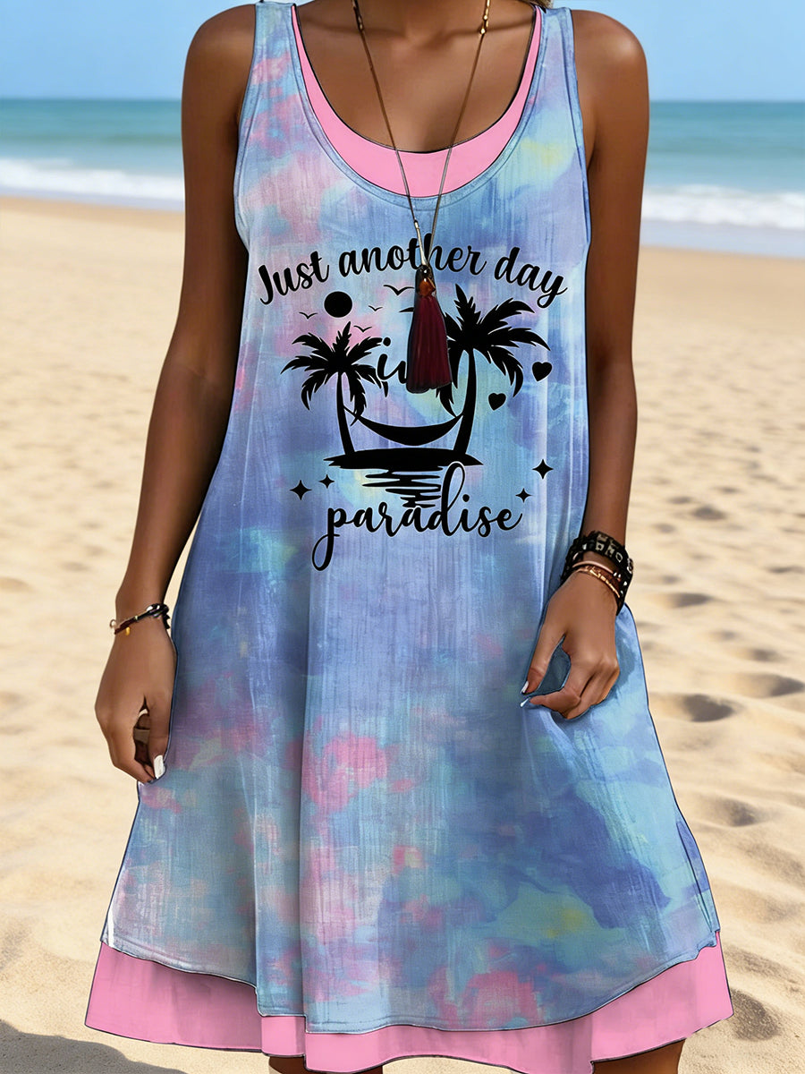 Vestido de tirantes finos para vacaciones en la playa, estilo femenino