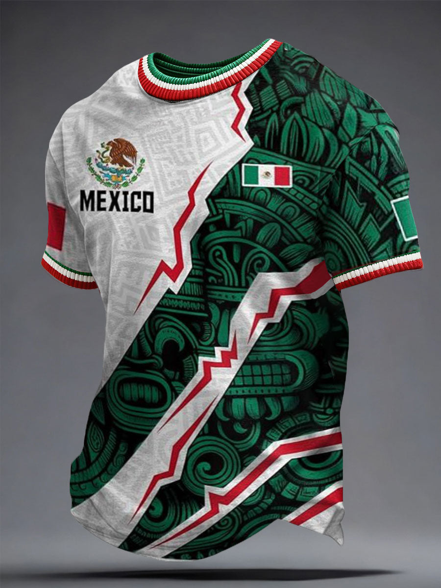 Camiseta estampada para hombres, amantes del fútbol mexicano