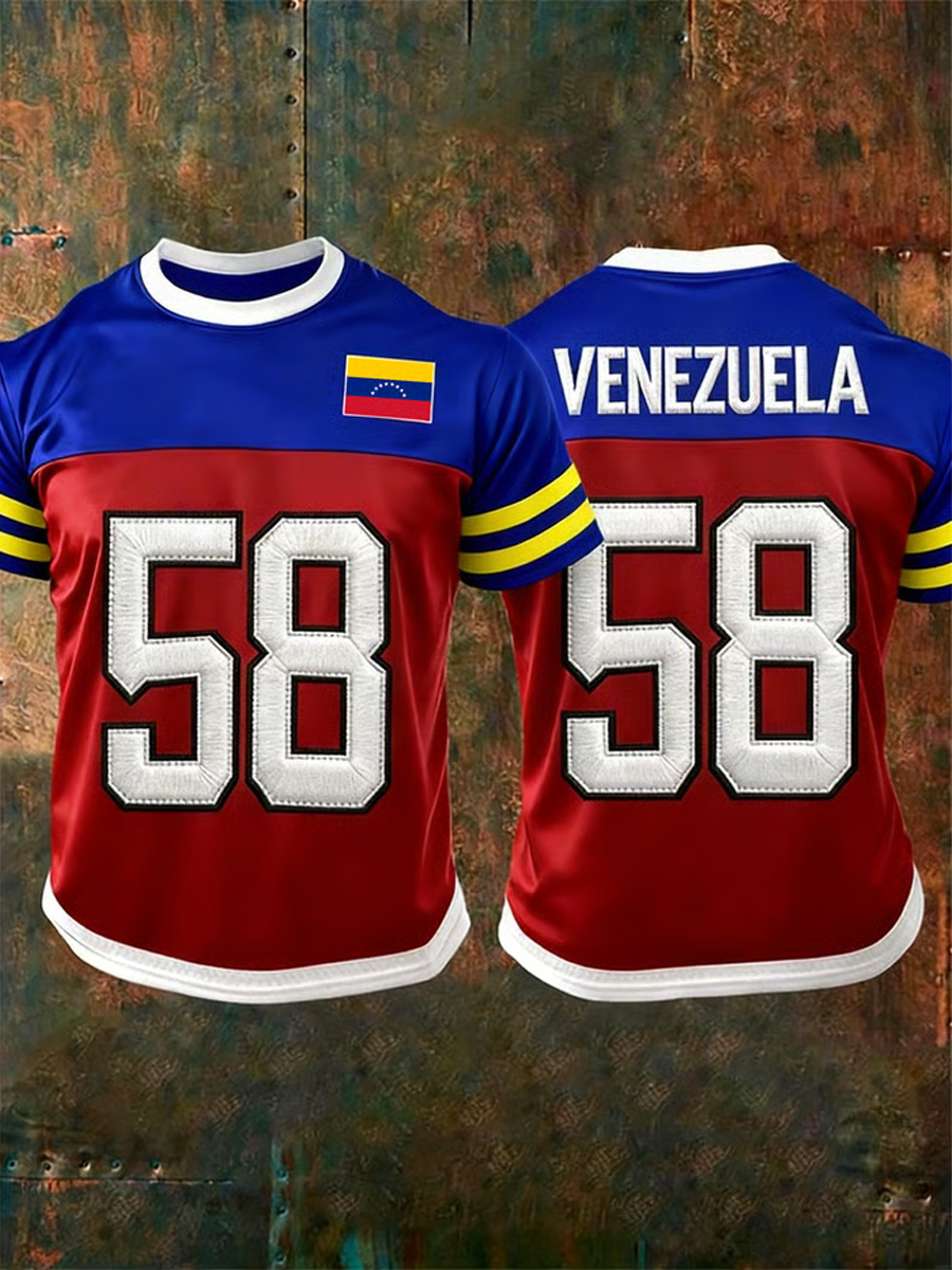 Camiseta manga corta Venezuela Baseball Peinted para hombre
