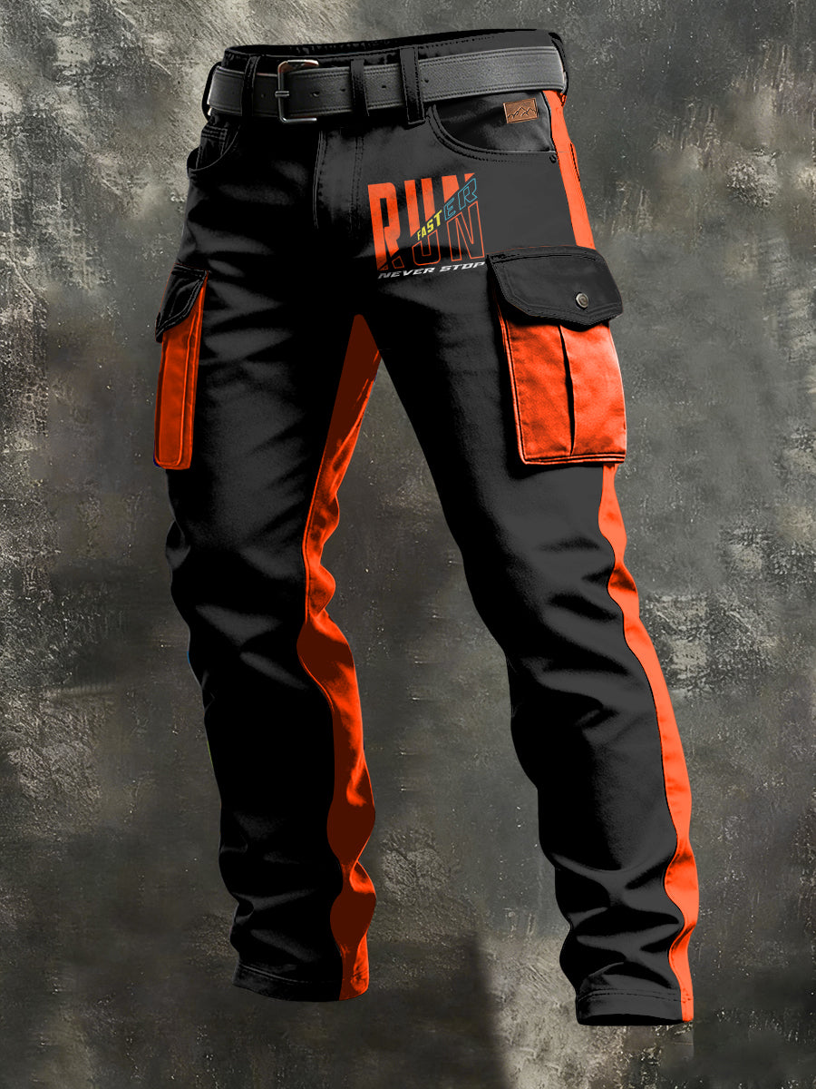 Retro de los hombres de vacaciones de negocios de arte de impresión Casual Workwear Pantalones