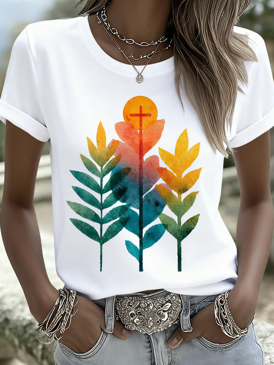 Camiseta estampada conmemorativa de la Semana Santa española para mujer