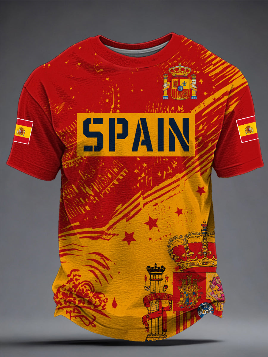 Camiseta estampada de fútbol español para hombre