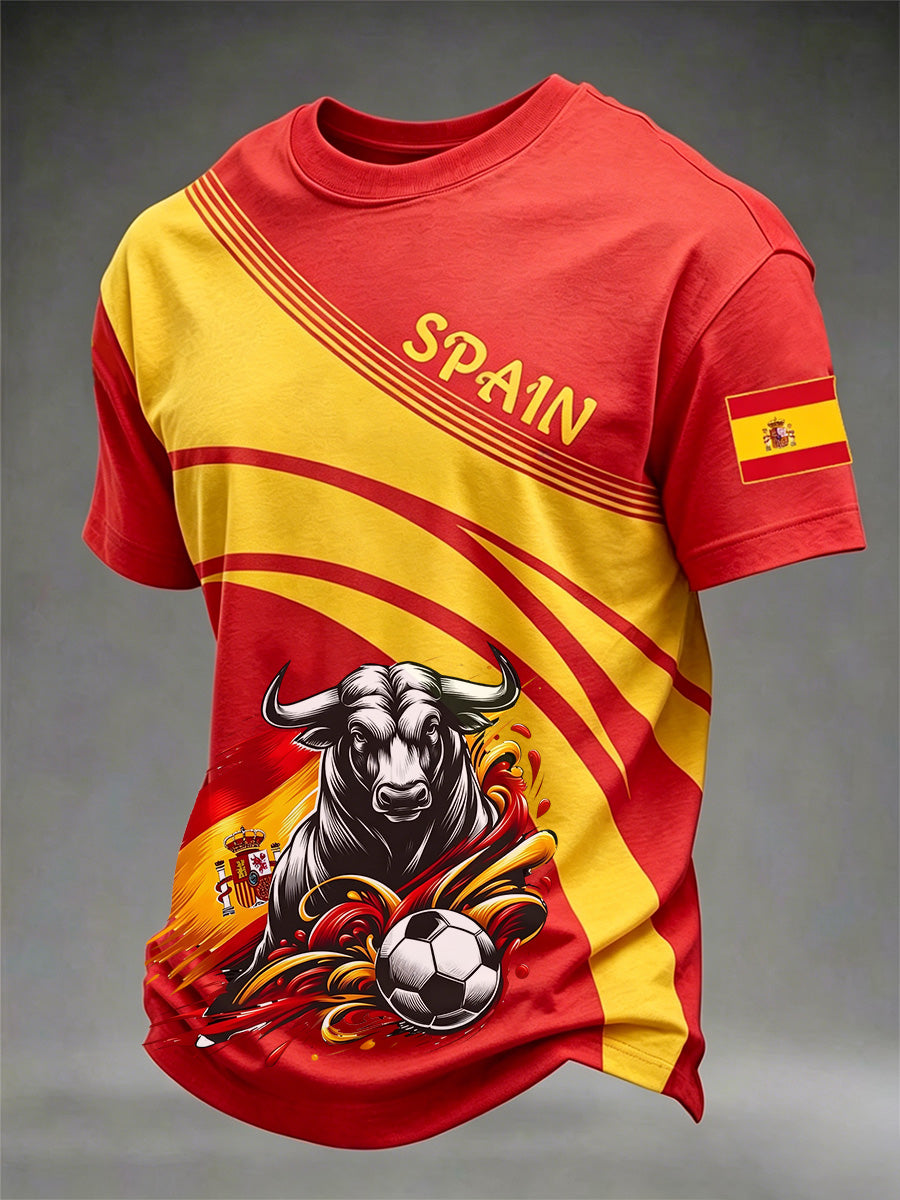 Camiseta casual con estampado para hombres, regalo para aficionados al fútbol español