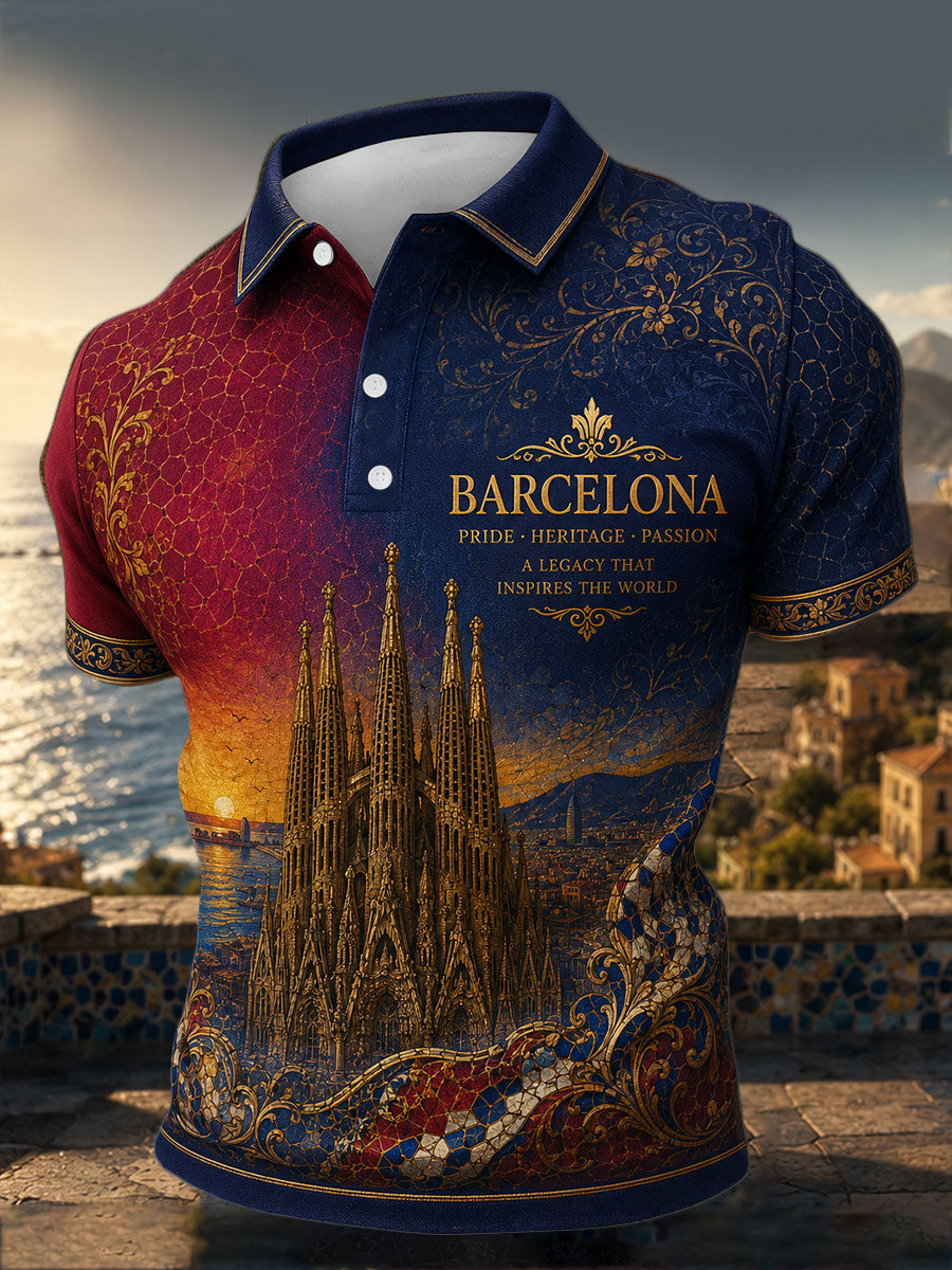 Camisetas casuales para hombre con estampado floral de Barcelona
