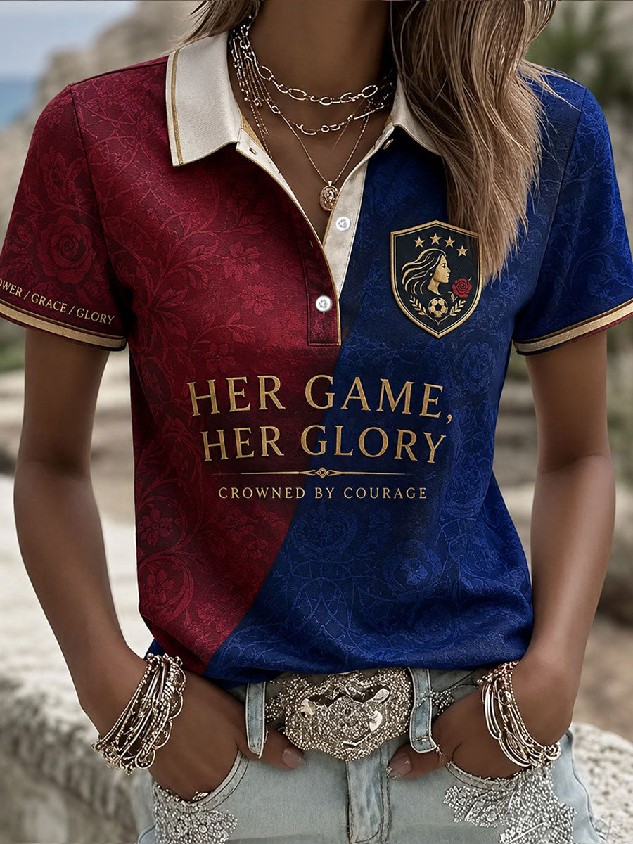 Camisetas informales estampadas de la reina de Europa para mujer