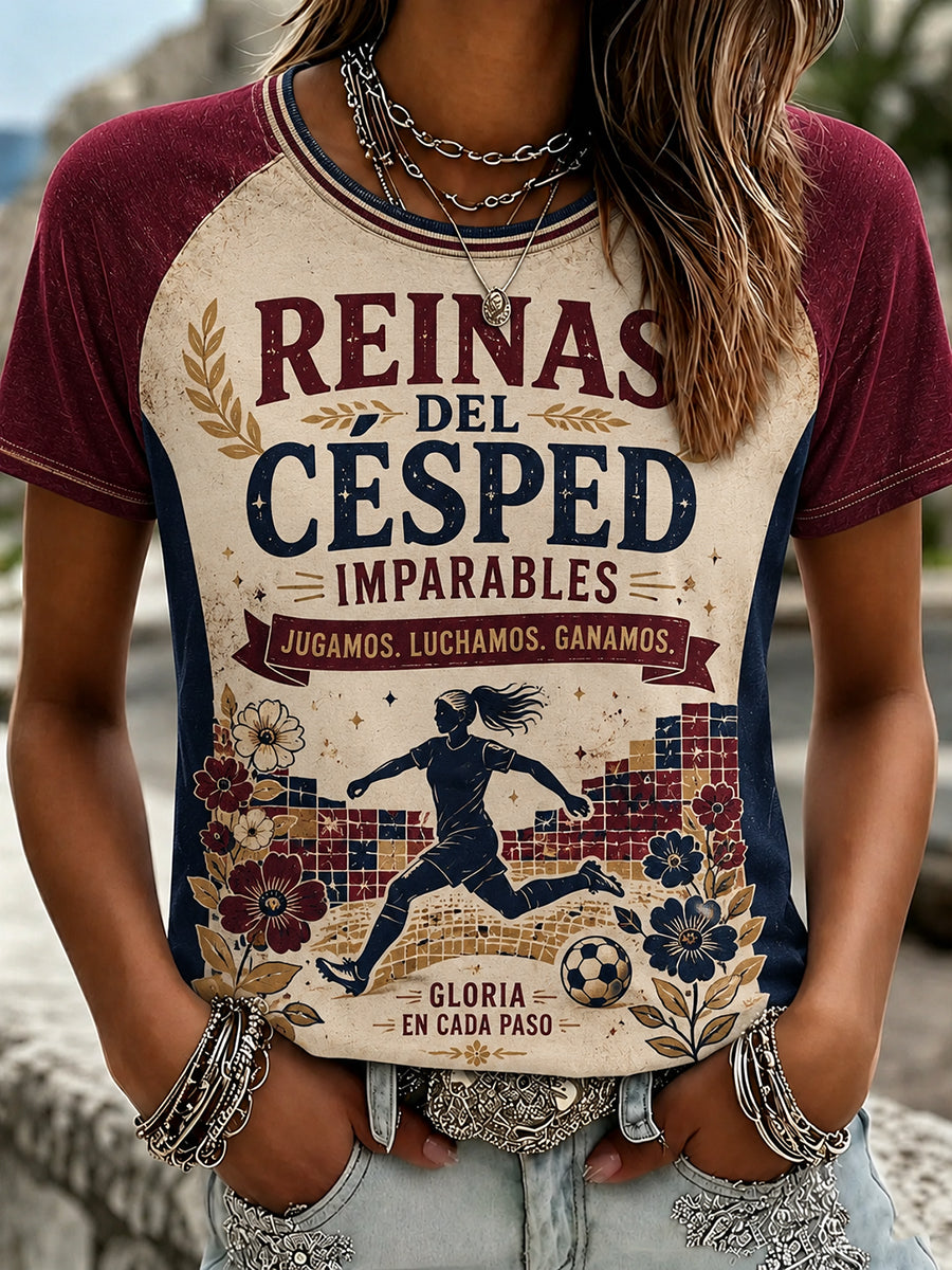 Camiseta retro de campeona de fútbol para mujer