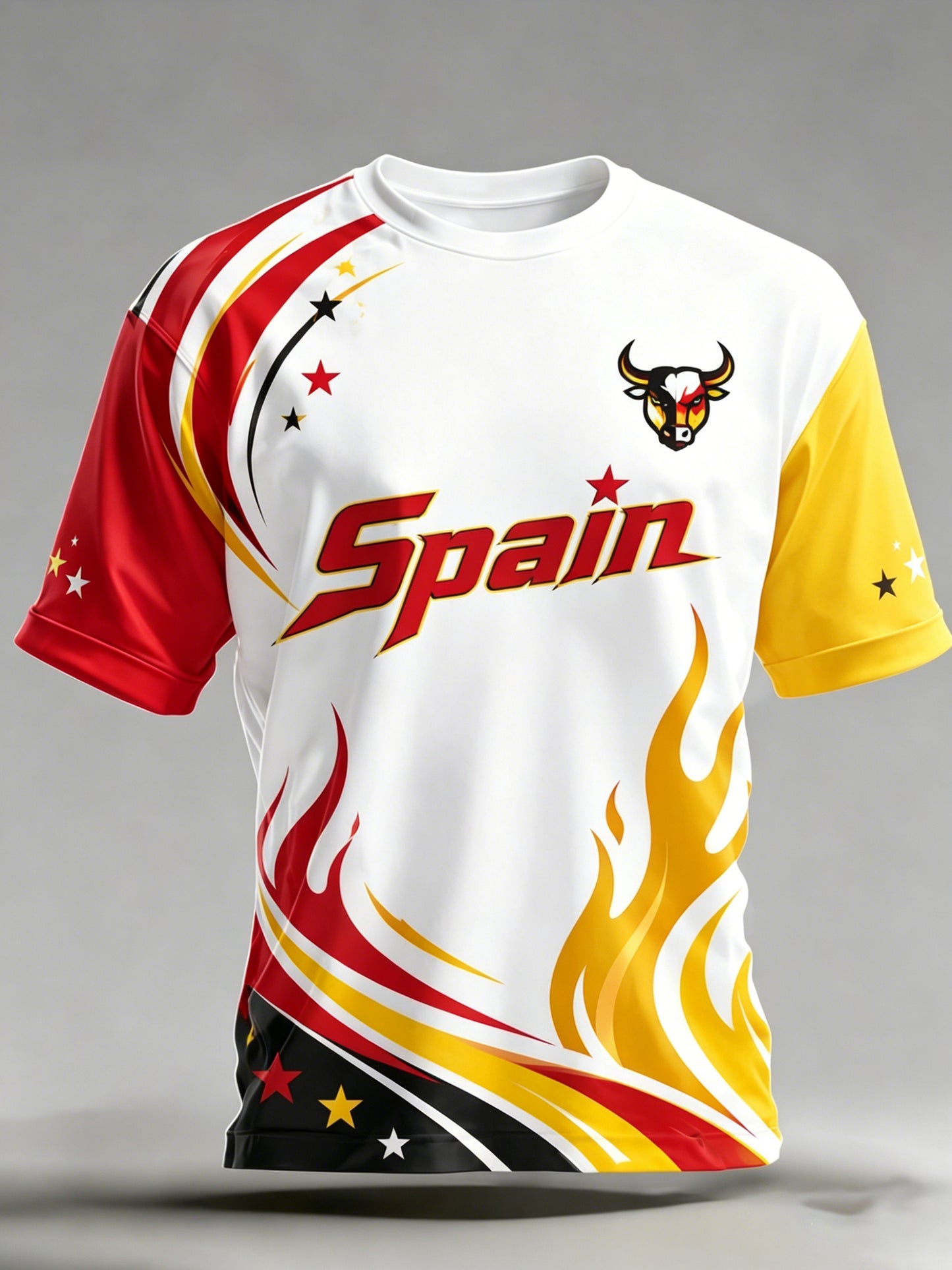 Camiseta con estampado artístico sobre la cultura de los aficionados al fútbol español para hombre