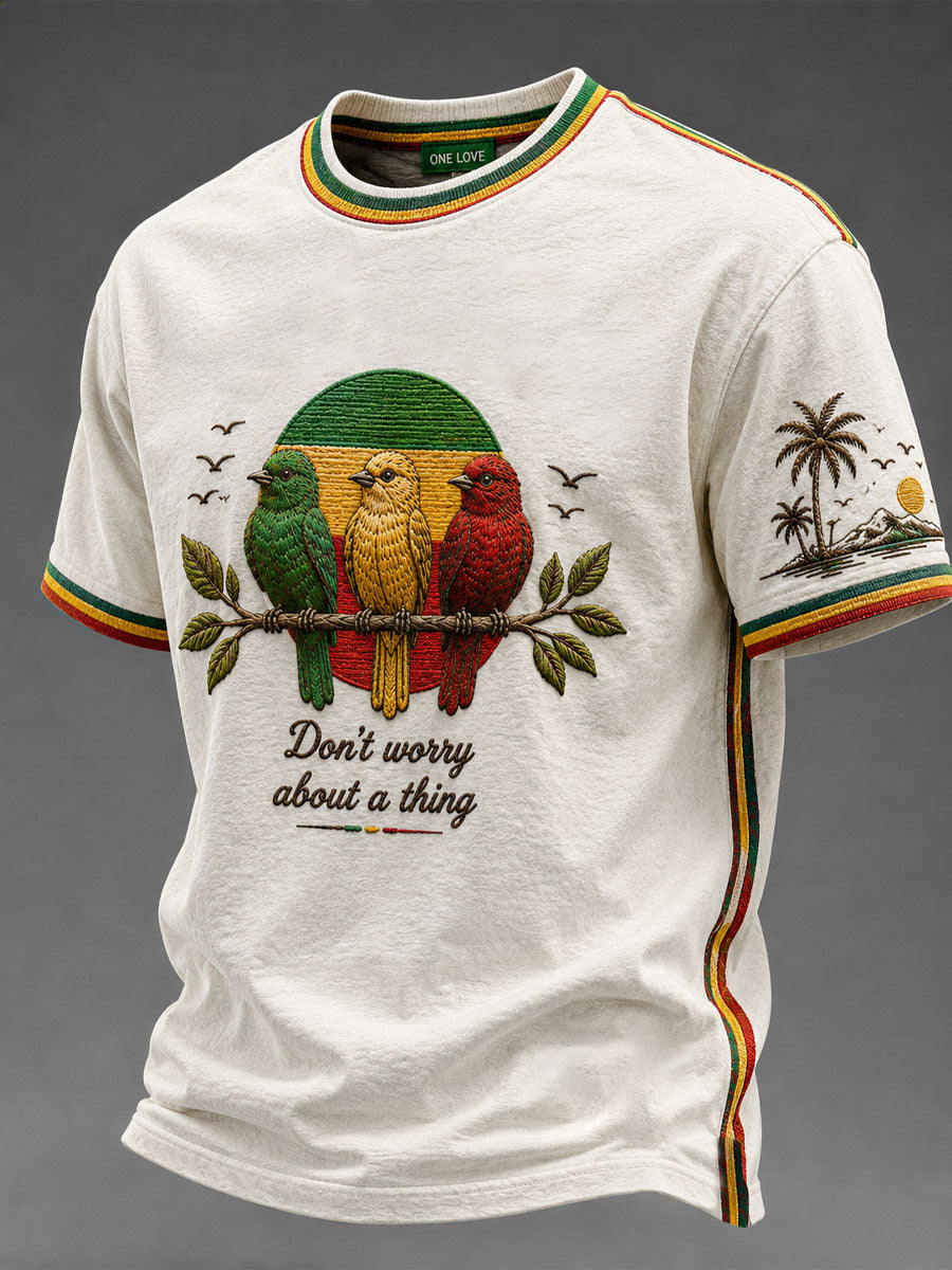 Camiseta casual con estampado 'Every Little Thing Is Goonna Be Alright' para hombre