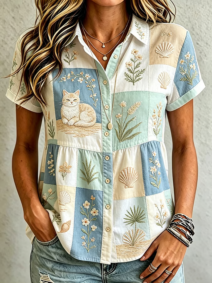 Camisas para mujer con estampado de gatos adorables