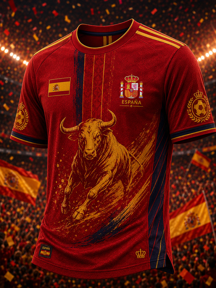 Camiseta de manga corta para hombres, amante del fútbol español