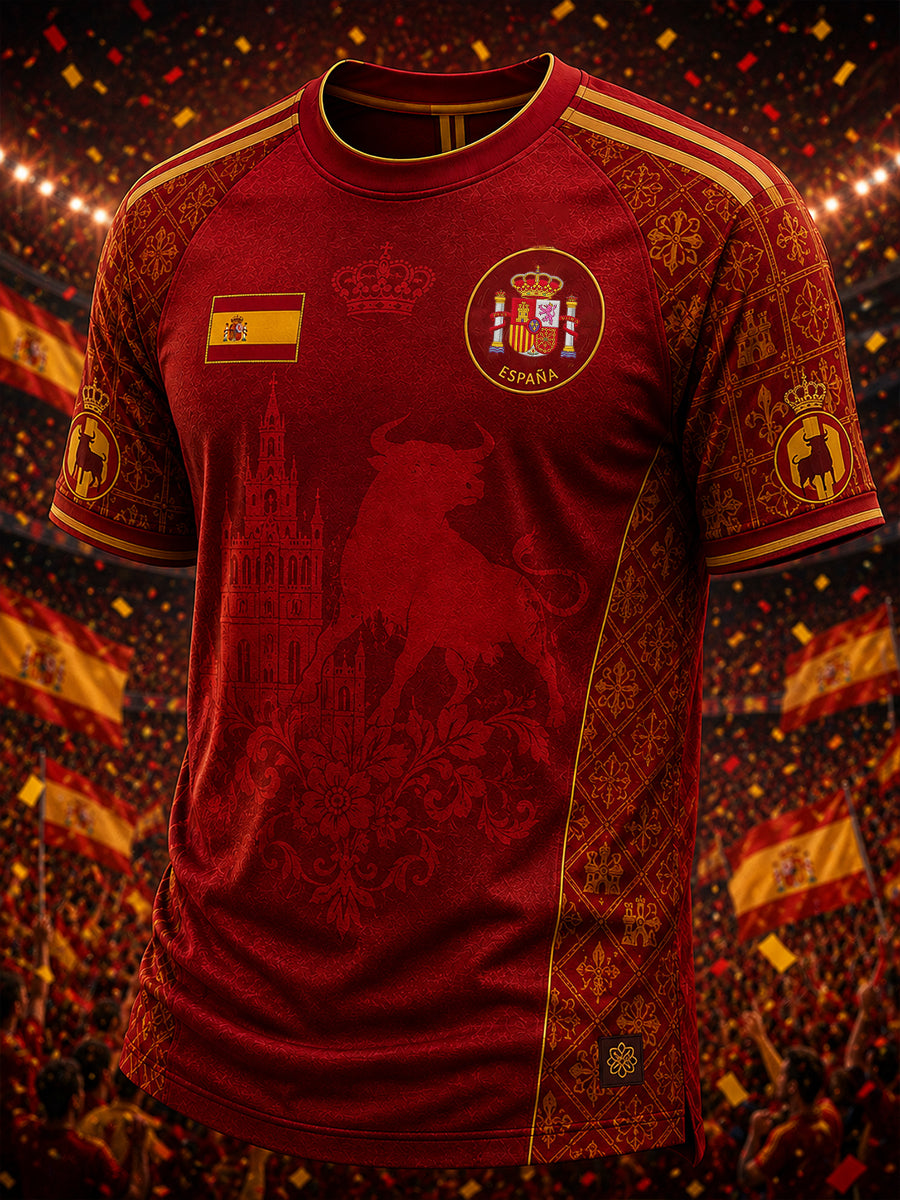 Camiseta de manga corta para hombres, amante del fútbol español