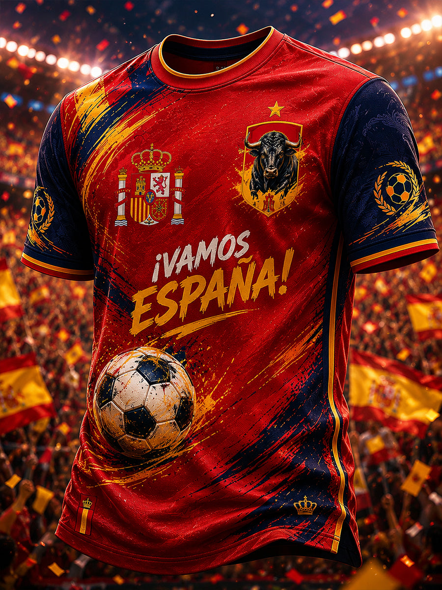 Camiseta de manga corta para hombres, amante del fútbol español