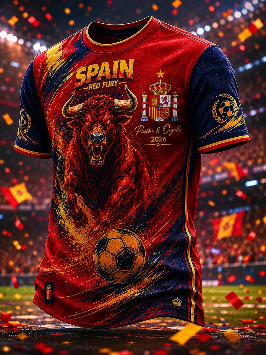 Camiseta de manga corta para hombres, amante del fútbol español