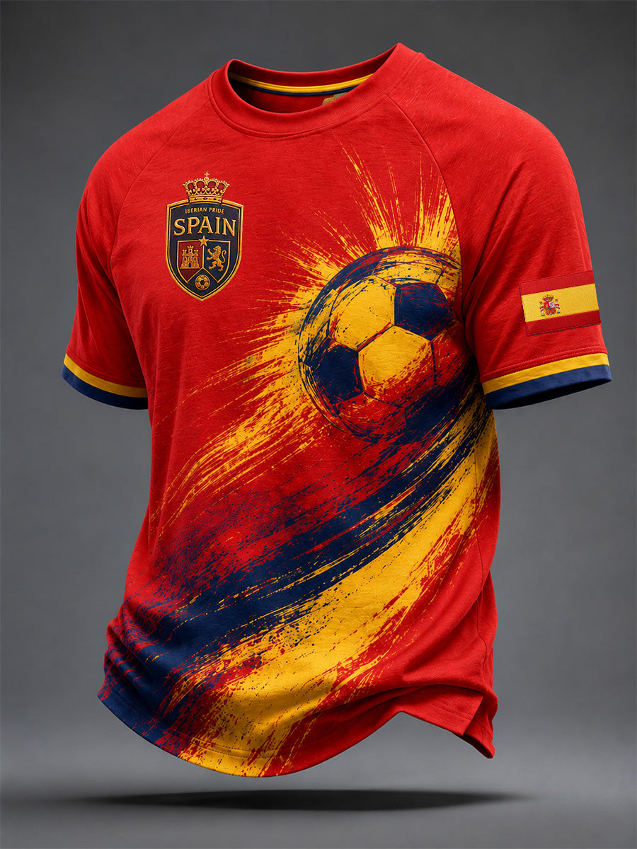 Camiseta casual estampada de regalo para hombres, aficionados al fútbol español