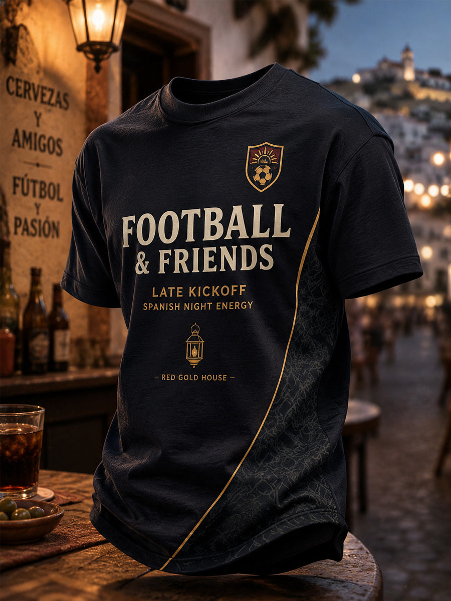 Camiseta casual estampada para hombres, regalo ideal para aficionados al fútbol