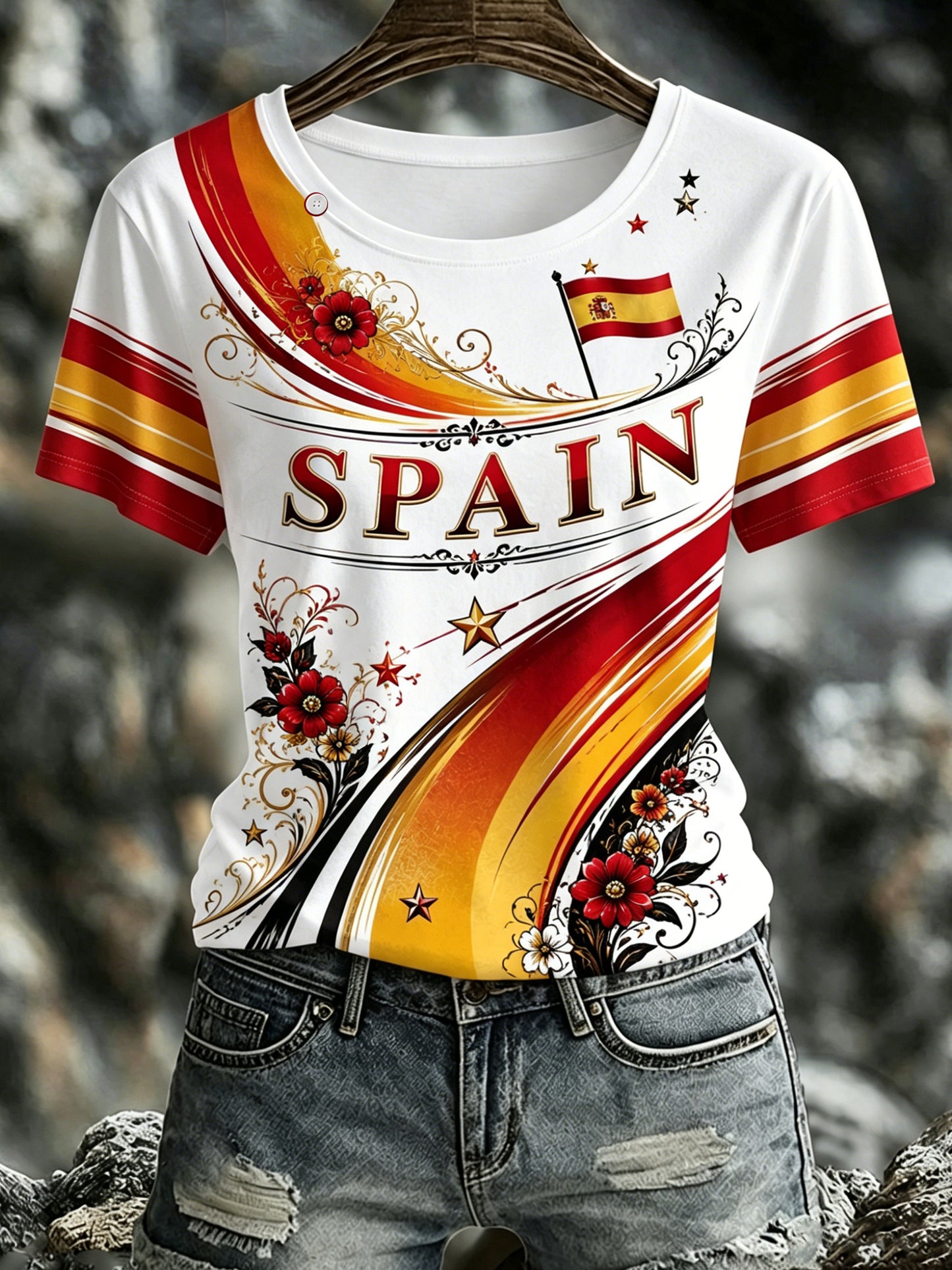 Camiseta de arte con animación del fútbol femenino español