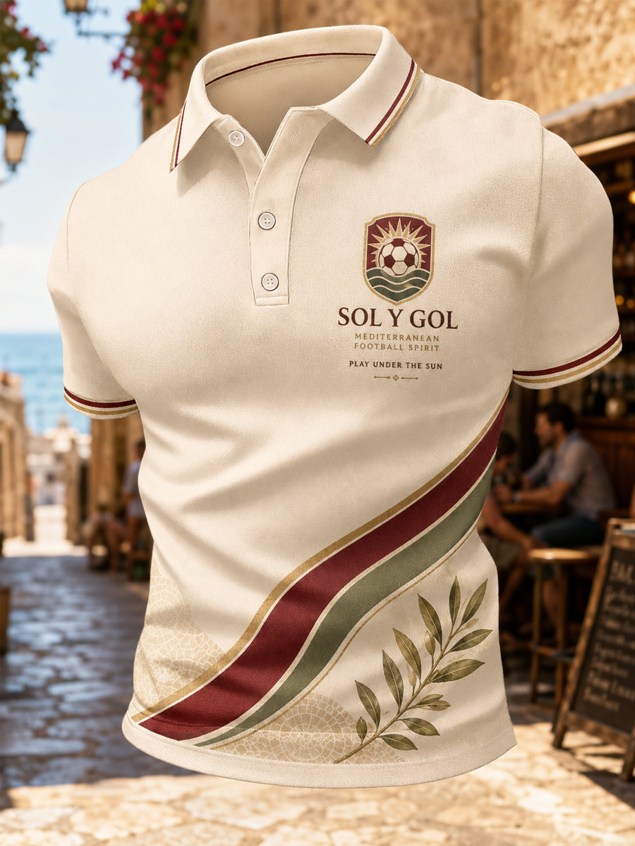 Polo casual con estampado para hombres, regalo para aficionados al fútbol