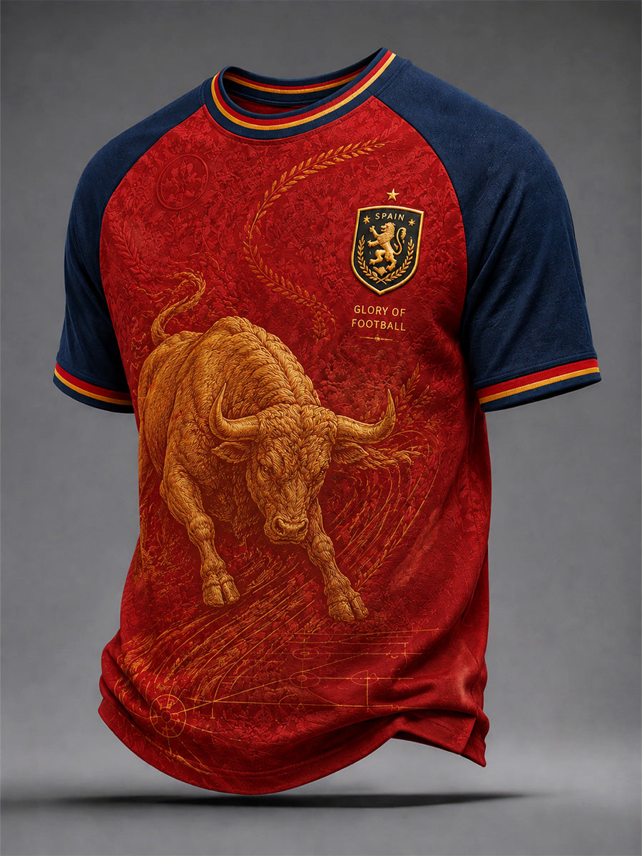 Camiseta casual estampada de regalo para hombres, aficionados al fútbol español