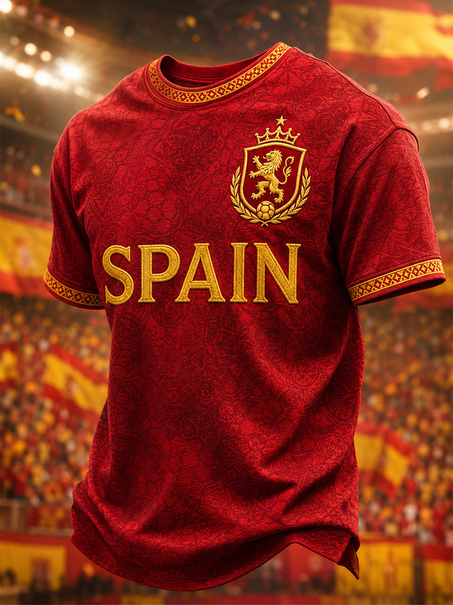 Camiseta casual estampada para hombres, ideal como regalo para aficionados al fútbol