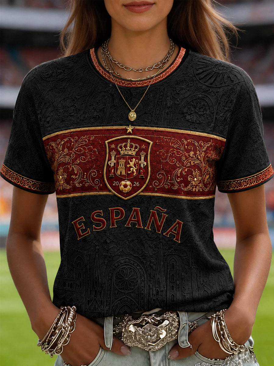 Mujer Regalo Para los aficionados al fútbol Estampado Casual Tee