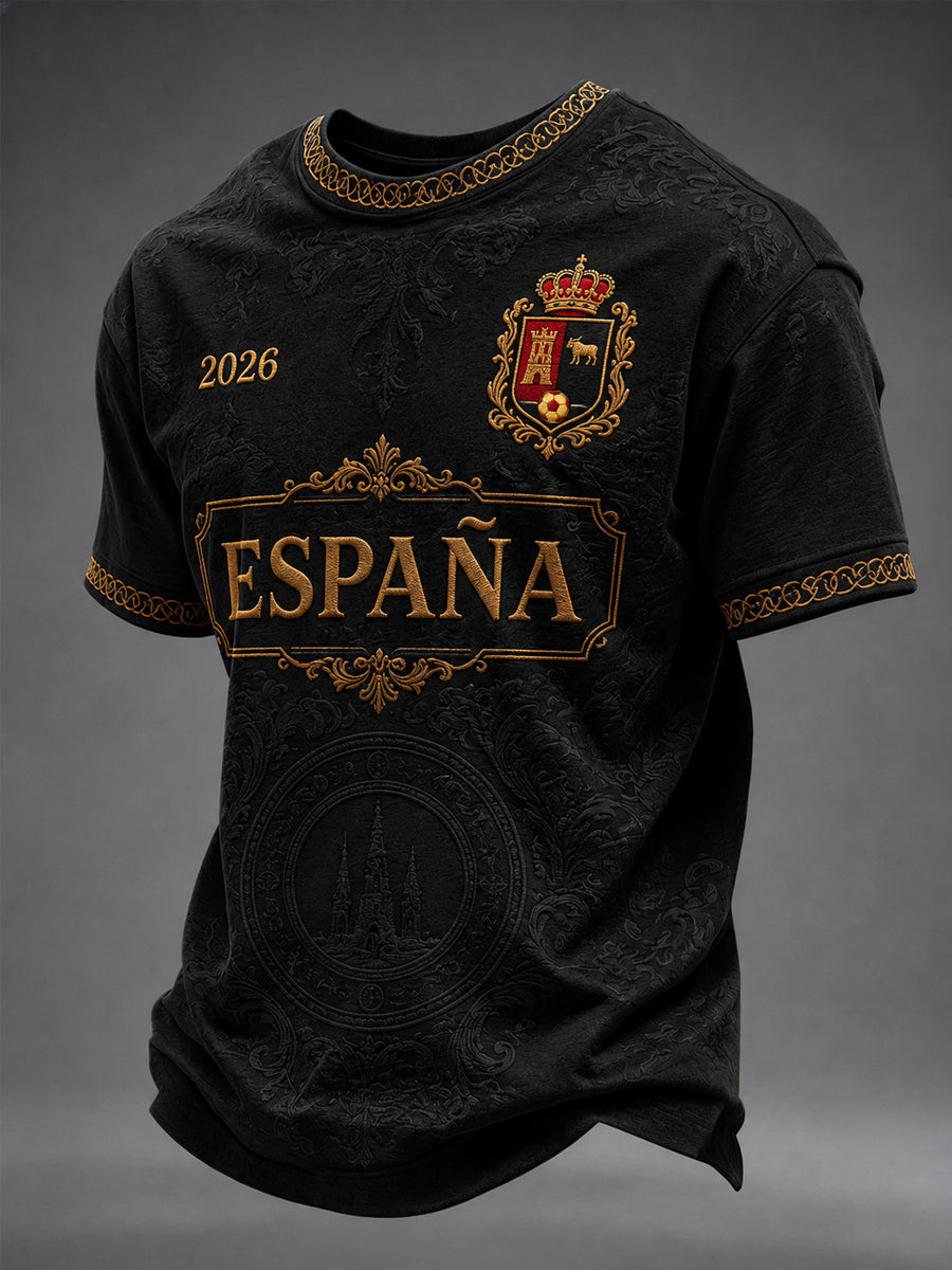 Camiseta casual estampada para hombres, ideal como regalo para aficionados al fútbol