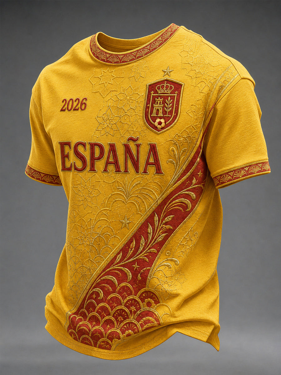 Camiseta casual estampada para hombres, ideal como regalo para aficionados al fútbol