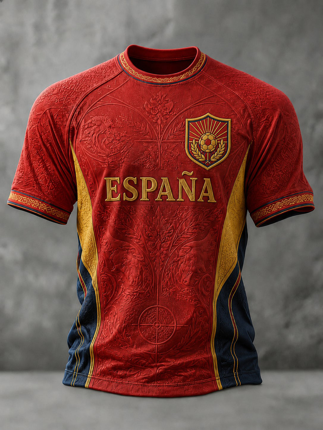 Camiseta estampada de fútbol español para hombre