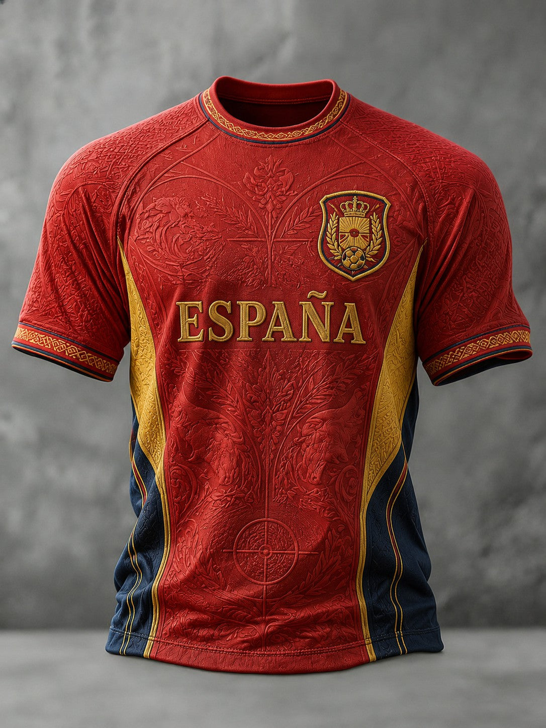 Camiseta estampada de fútbol español para hombre