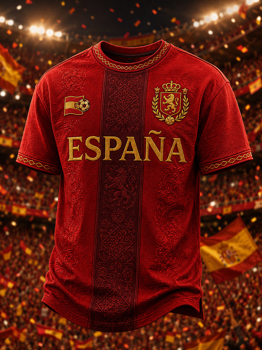 Regalo para hombres, camiseta informal de manga corta con cuello redondo y estampado para aficionados al fútbol