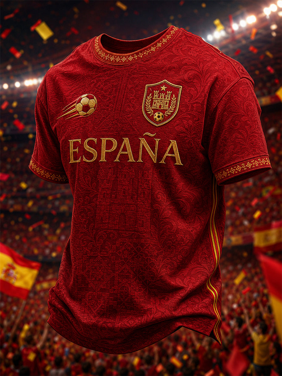 Regalo de los hombres para los aficionados al fútbol imprimir casual manga corta cuello redondo camiseta