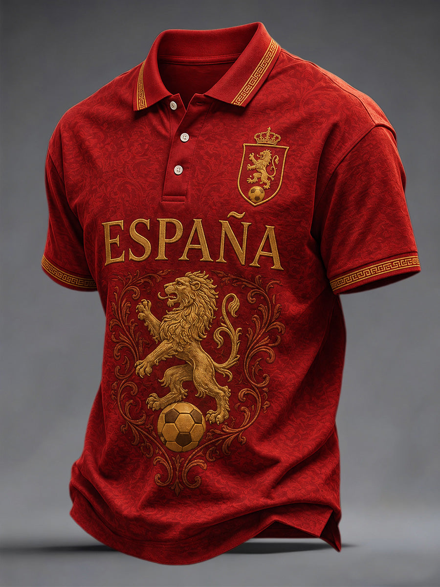 Men's Gift For Football Fans Print Casual Polo