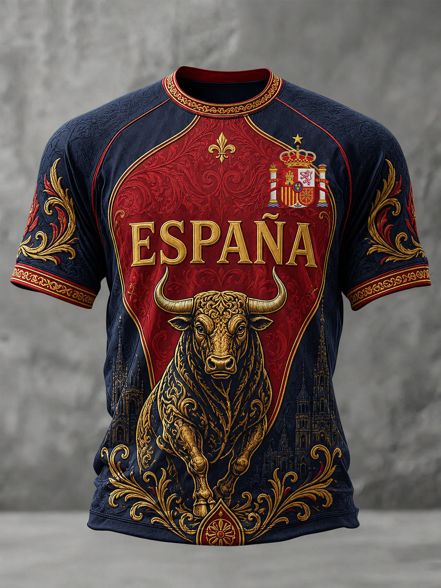 Camiseta casual estampada para hombres, ideal como regalo para aficionados al fútbol