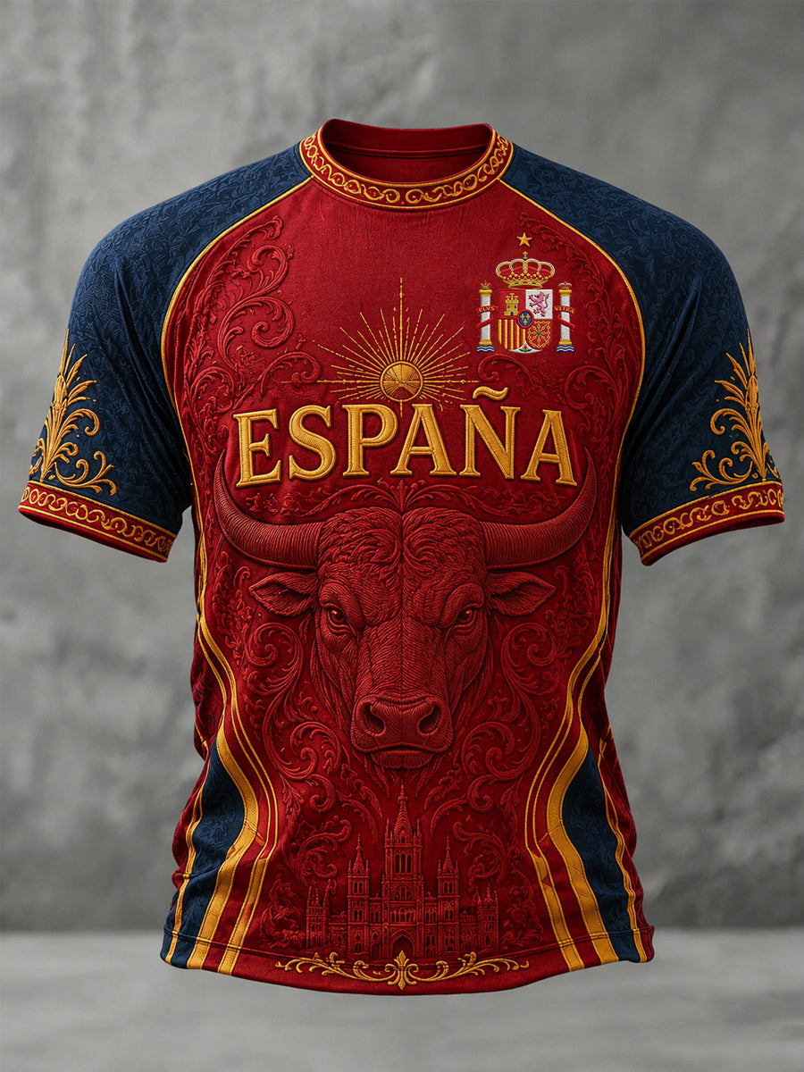 Camiseta casual estampada para hombres, ideal como regalo para aficionados al fútbol