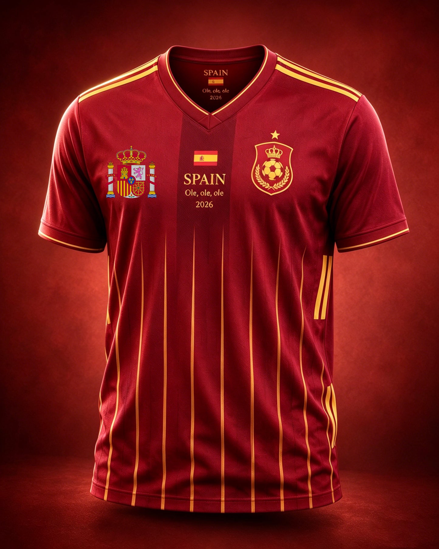 Camiseta con estampado artístico de aficionados animando en un partido de fútbol español para hombre