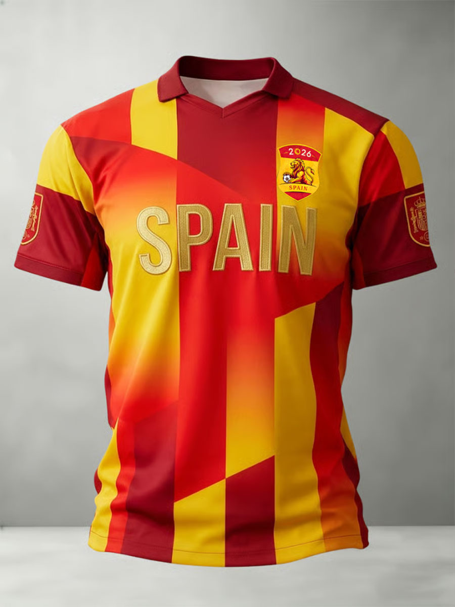 Camisetas casuales con estampado artístico para amantes del fútbol español