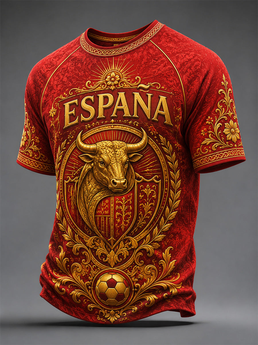 Camiseta casual estampada para hombres, regalo ideal para aficionados al fútbol