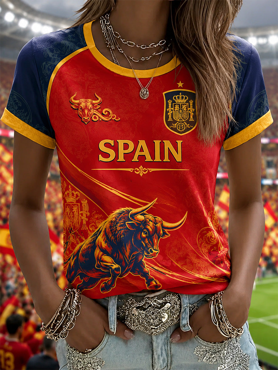 Camiseta informal estampada para mujeres, regalo para aficionados al fútbol