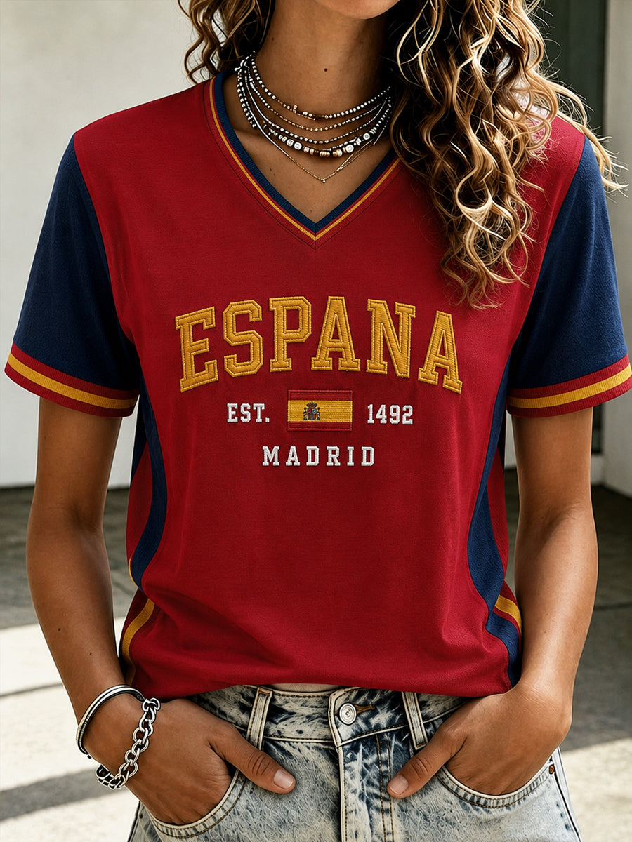 Mujer Regalo Para los aficionados al fútbol Estampado Casual Manga Corta Camiseta