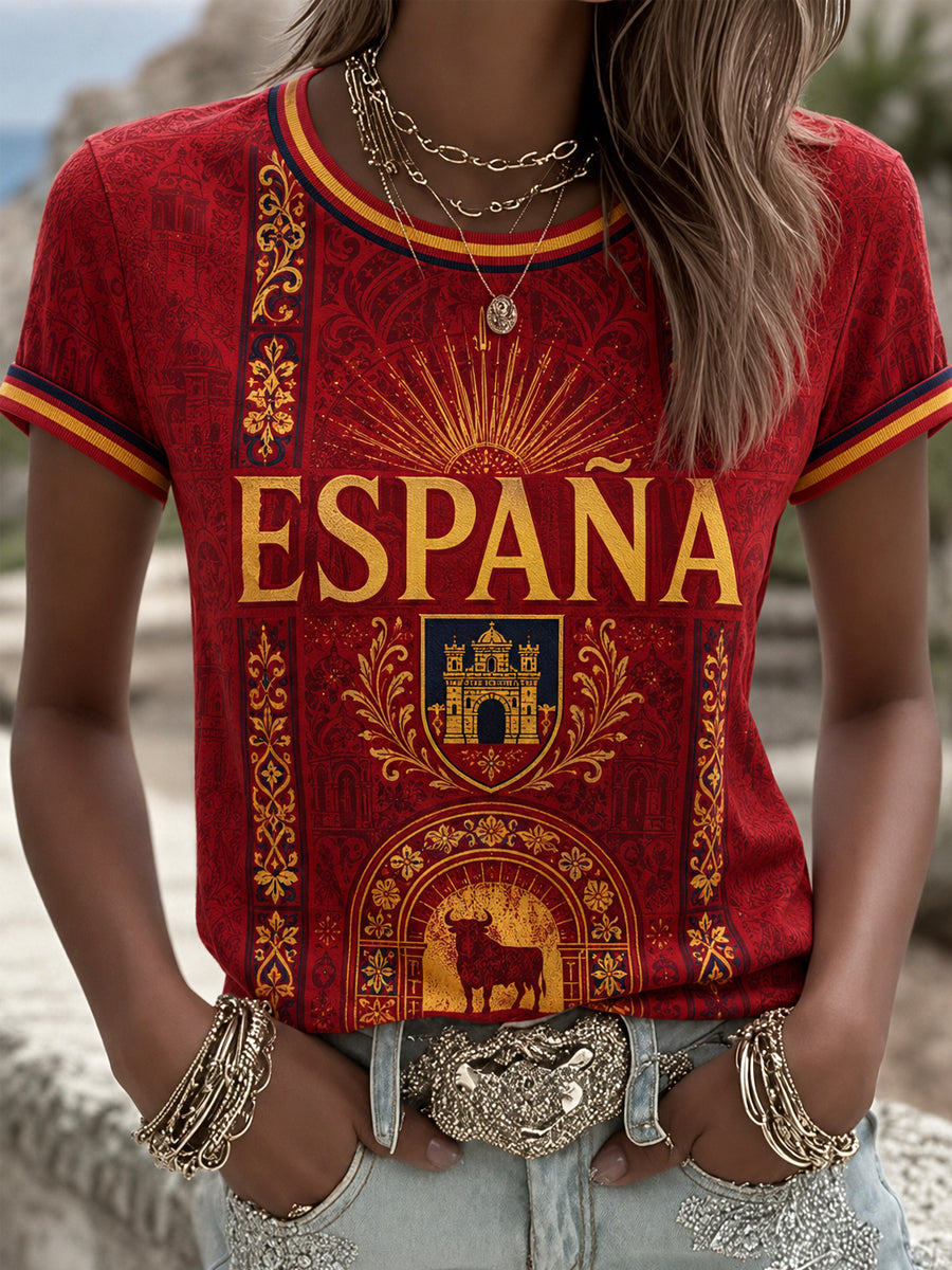 Camiseta informal estampada para mujeres, regalo para aficionados al fútbol