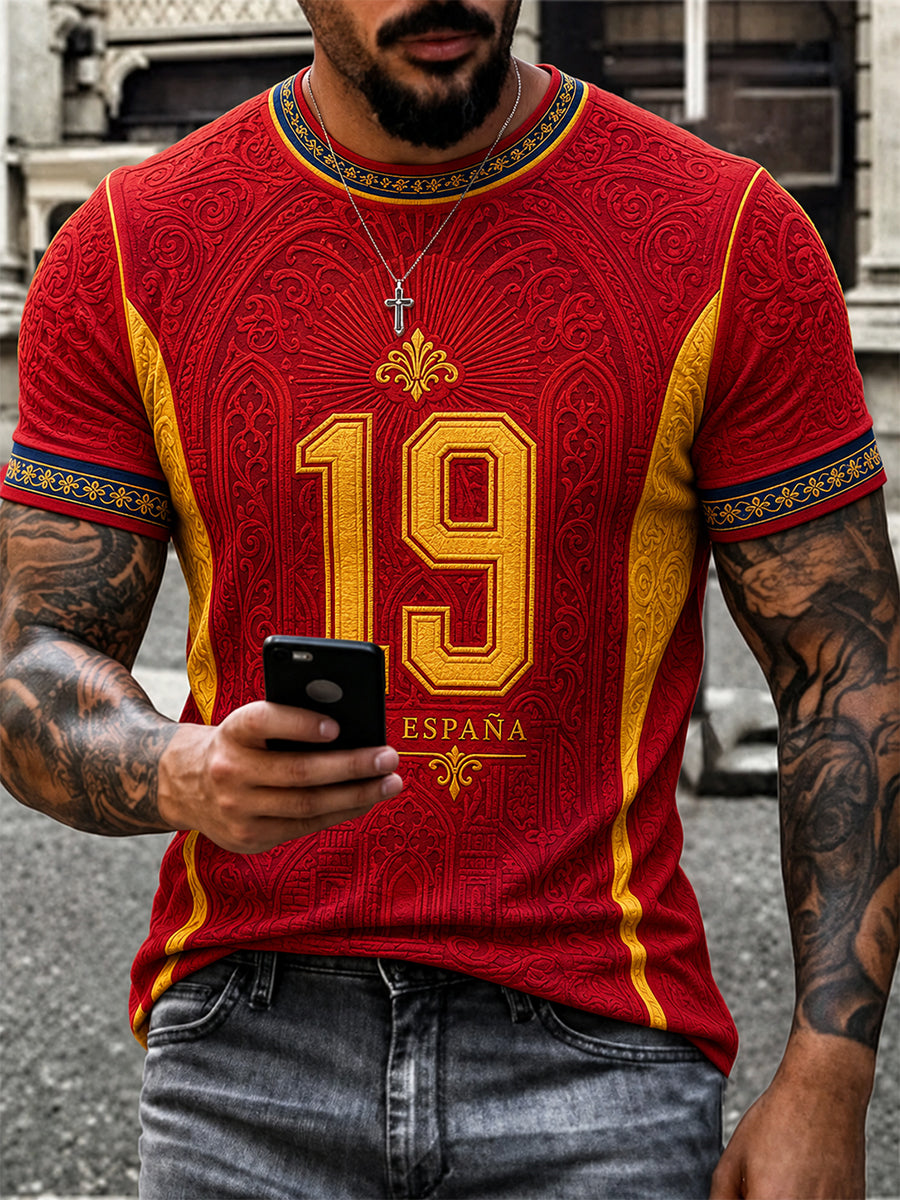 Camiseta casual estampada para hombres, regalo ideal para aficionados al fútbol