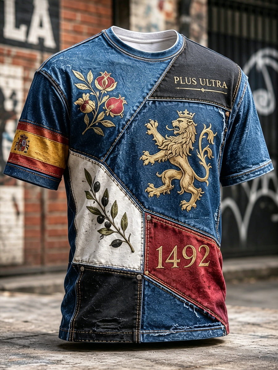 Camiseta con estampado artístico conmemorativo para hombres, categoría veteranos, en español