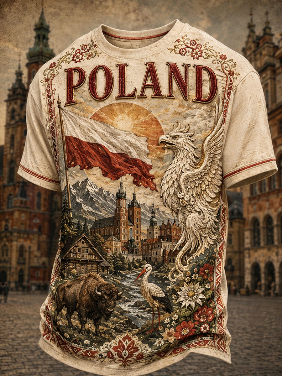 Camiseta de manga corta Polonia para hombre