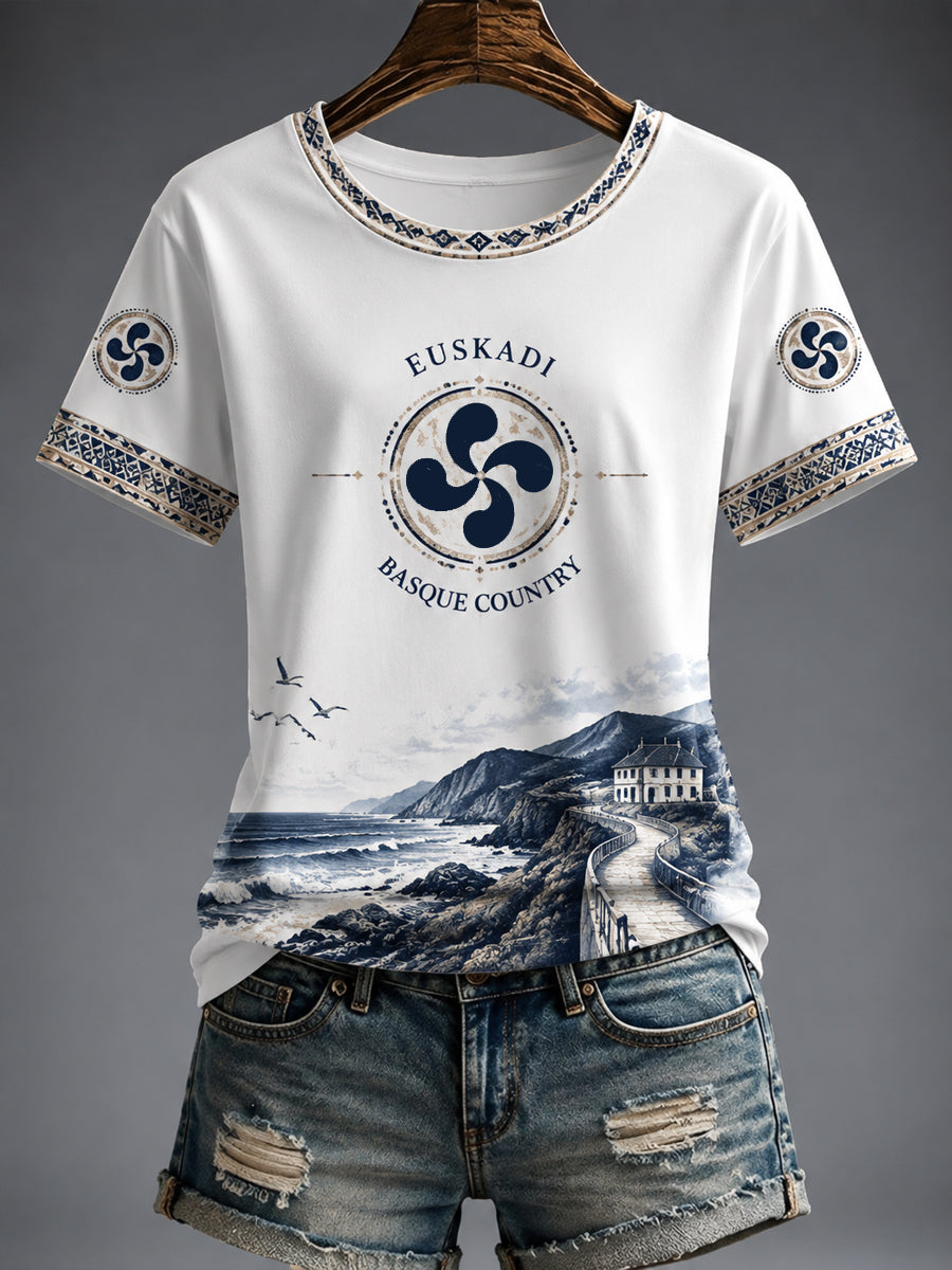 Camiseta estampada de mujer de España y el País Vasco