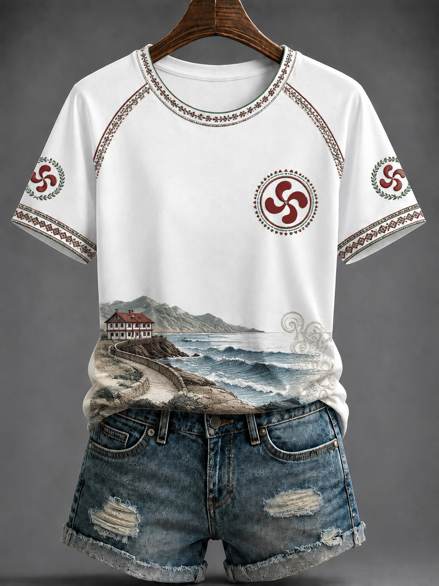 Camiseta estampada España Euskadi para mujer