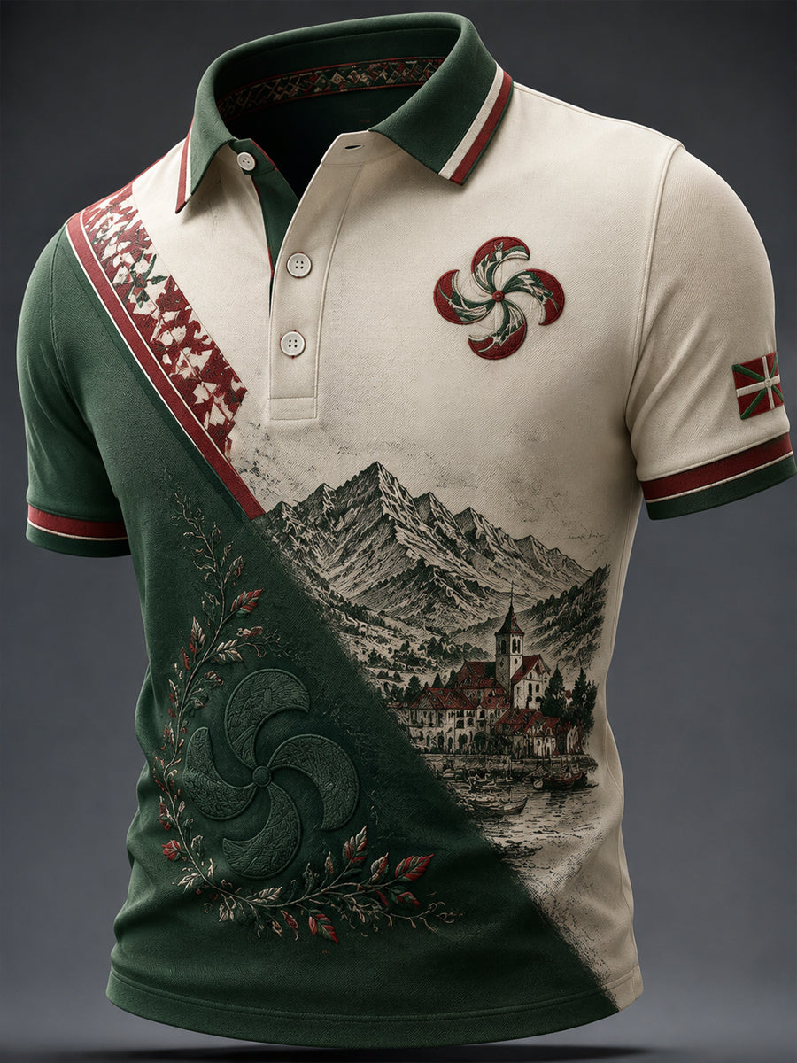 Camiseta informal con estampado del País Vasco para hombre