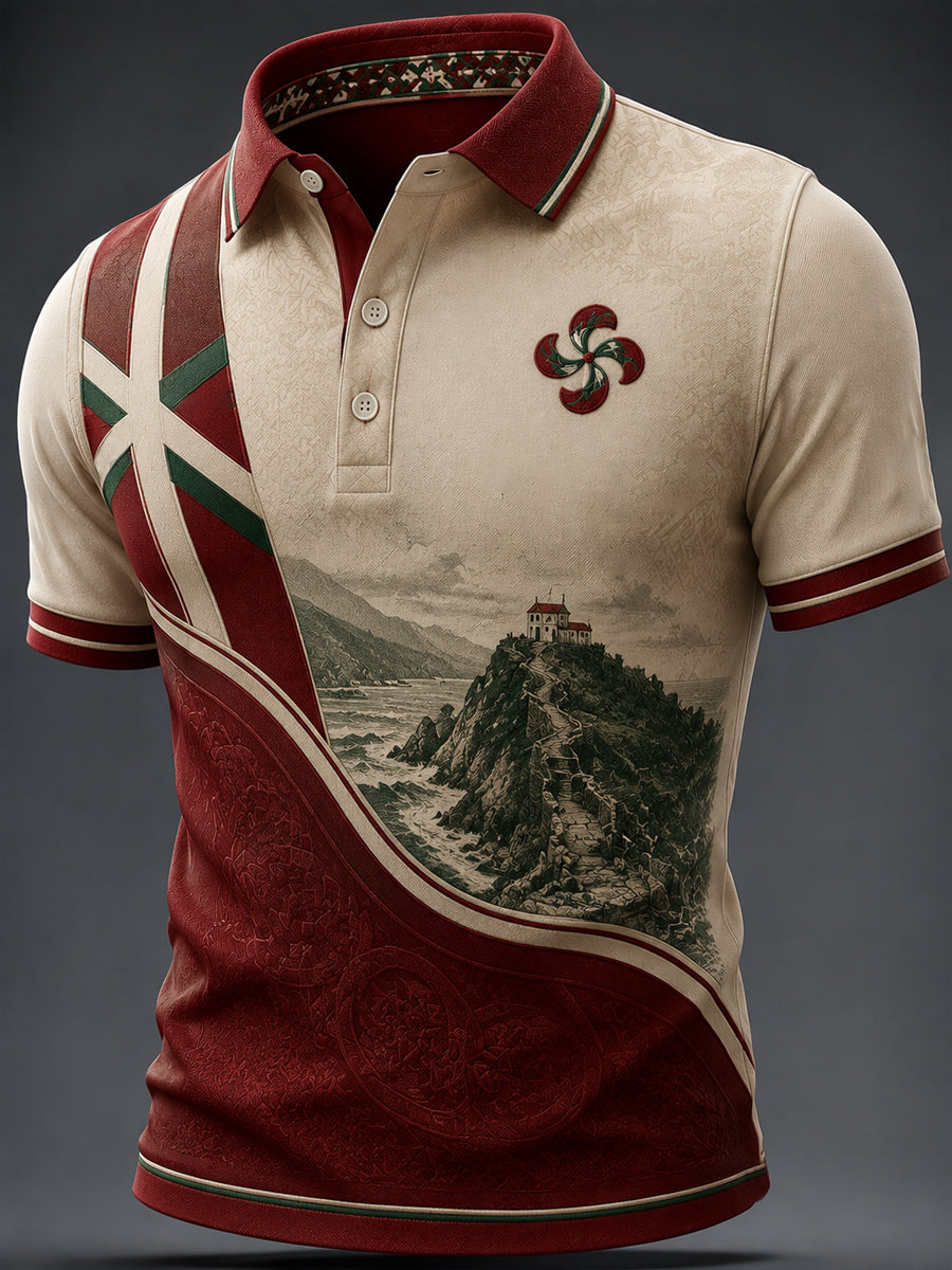 Camiseta informal con estampado del País Vasco para hombre