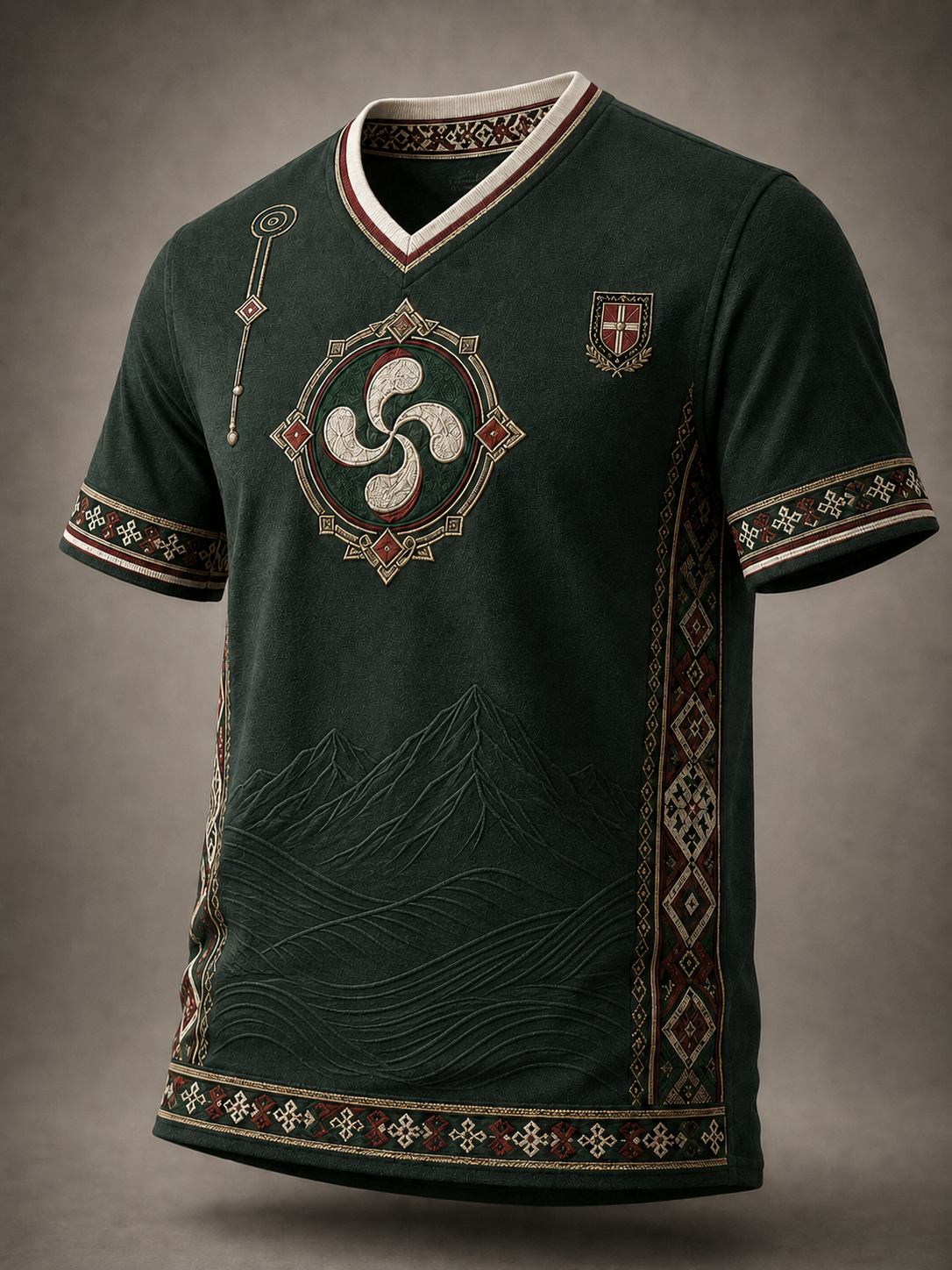 Camiseta vasca de cuello en V para hombre
