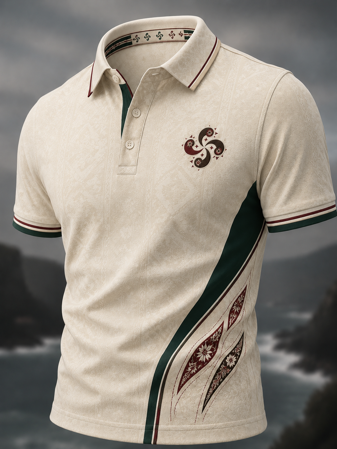 Camisa vasca de manga corta para hombre